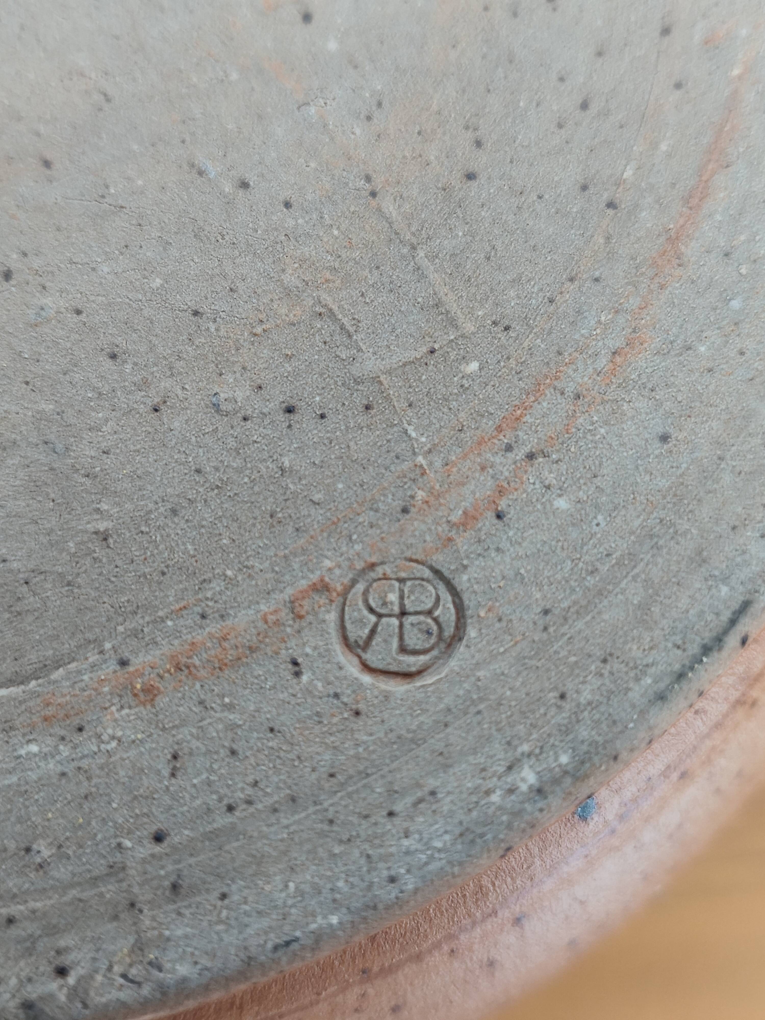 Stoneware and ceramic pitcher signed Roger Boureau