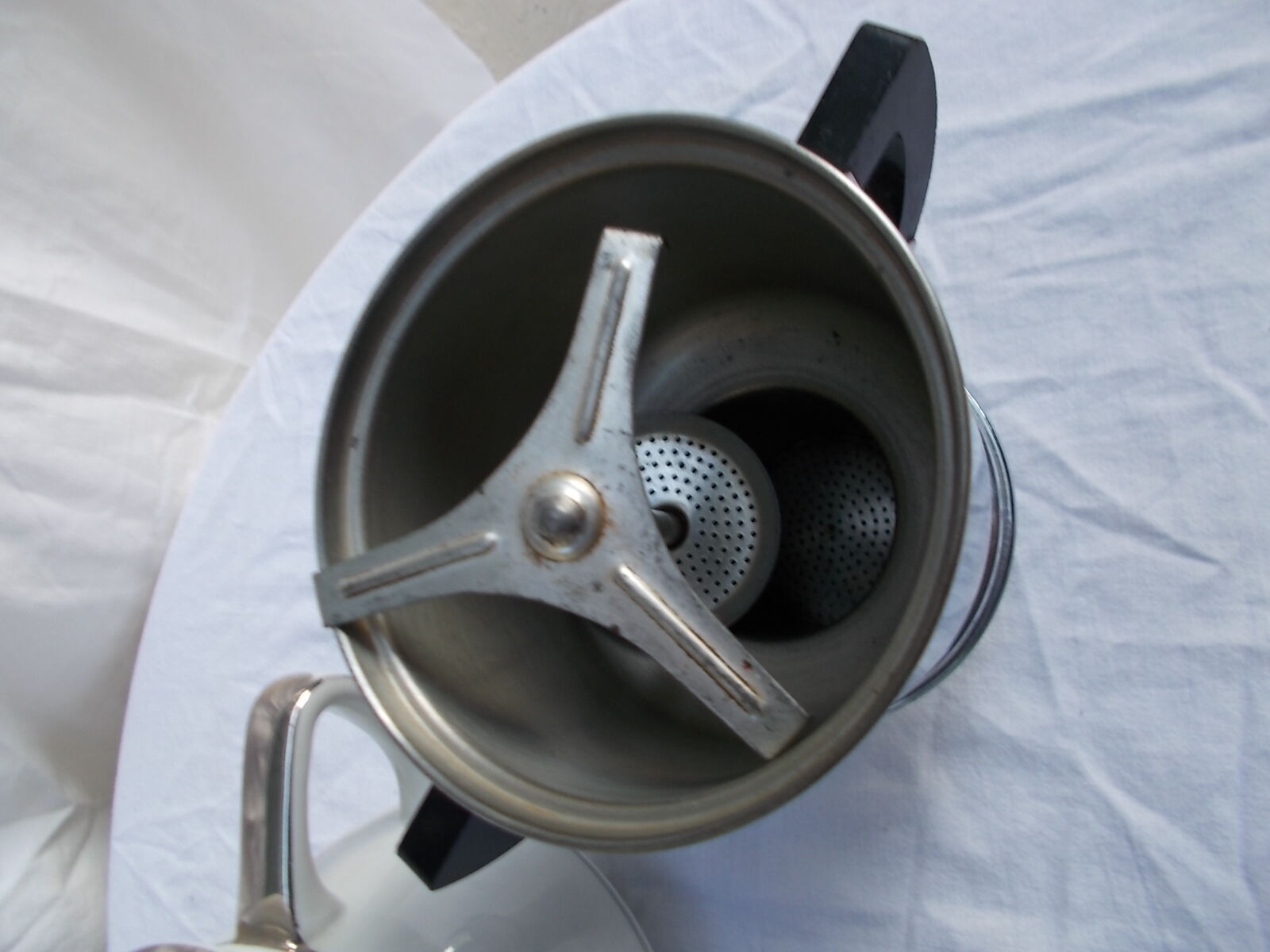 White silver Salam coffee pot Limoges France
