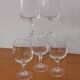 Set of 5 old port glasses with engraved crystal stems