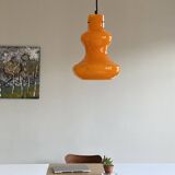 Vintage orange opaline glass pendant light