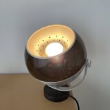 Vintage brown chrome ball lamp 70s eyeball Dijkstra