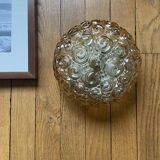 Antique wall light or ceiling fixture porthole Helena Tynell in gilded glass