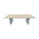 Patinated solid wood dining table, provencal castle
