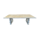 Table à manger bois massif patinée, chateau provençal