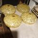 4 Speckled glasses for vintage bauhaus suspension