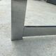 Large round table slab of stainless glass base