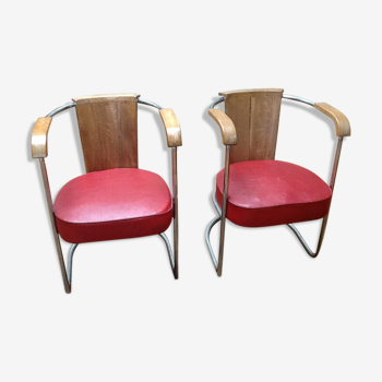 Pair bauhaus armchairs year 39