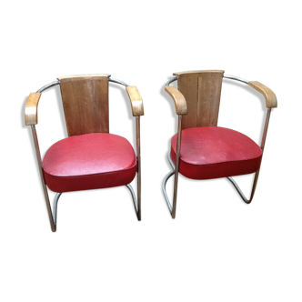 Pair bauhaus armchairs year 39