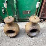 Set of 2 Danish modernist stoneware lamps from the mid-century, 1960s
