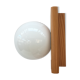 Modernist wall lamp in pine and opaline