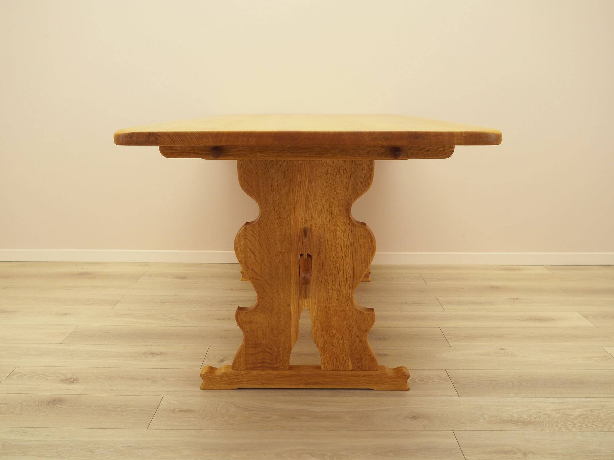 Solid oak dining table, Danish design, 1960s