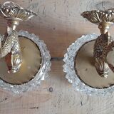 Pair of dolphin brass sconces