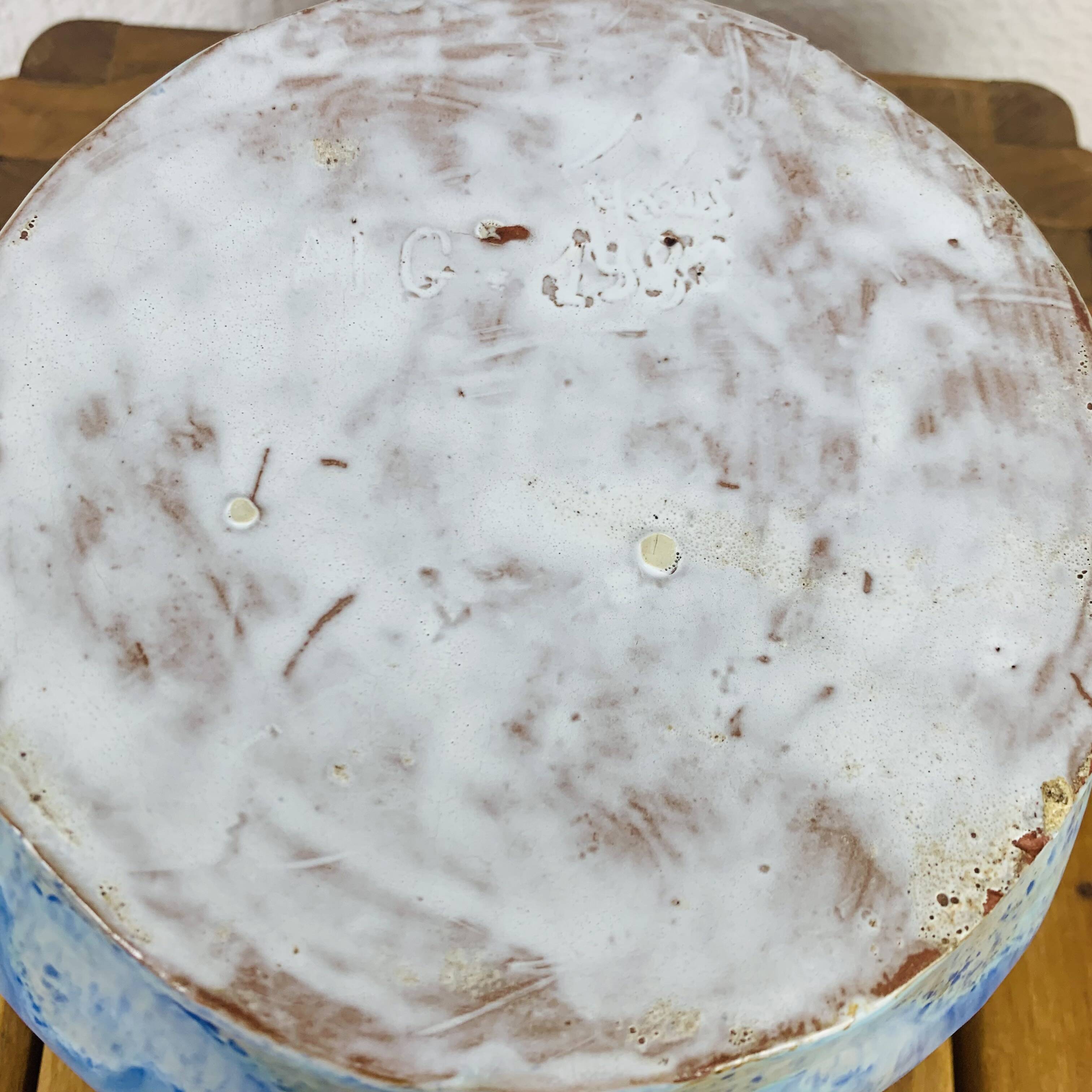 Vintage blue free-form ceramic vase