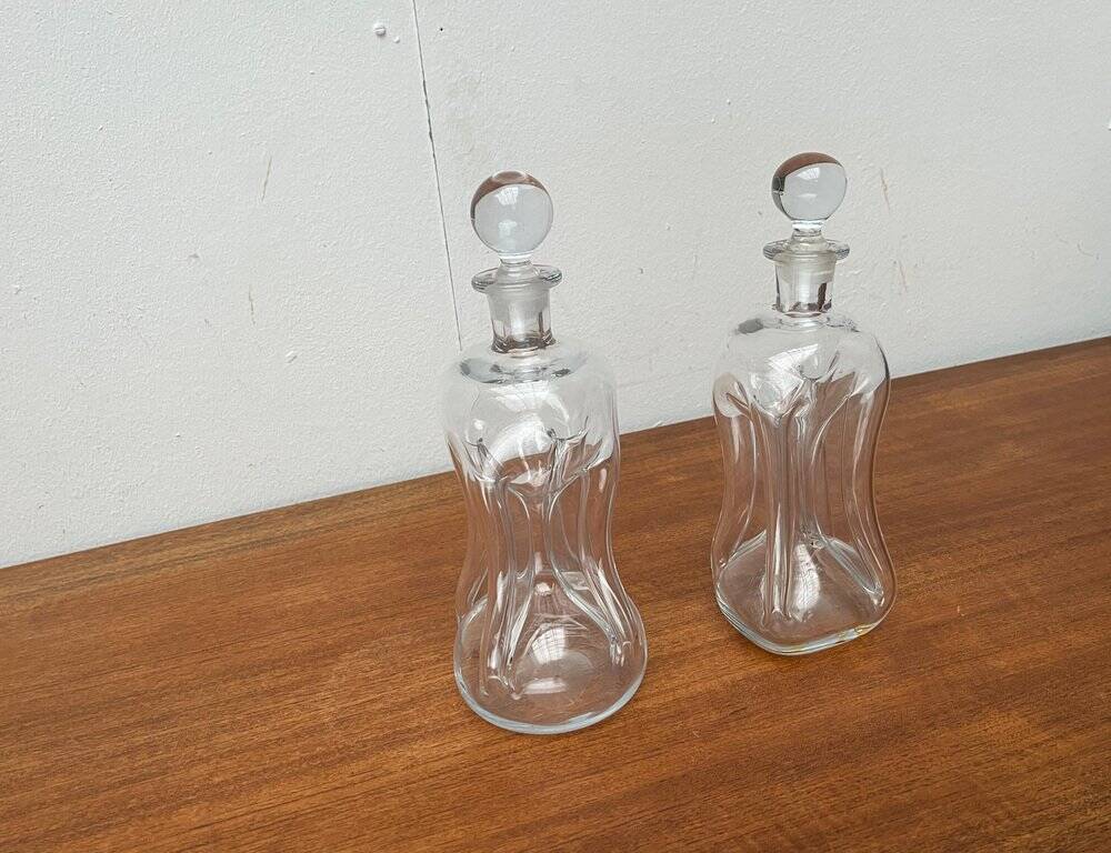 Danish Vintage Kluk Kluk Glass Bottles from Holmegaard, 1970s, Set of 2