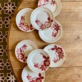 Set of 8 vintage dessert plates Flora