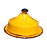 Cloche & plaque en céramique jaune moutarde Poët-laval