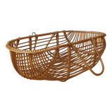Moĩse rattan bassinet cradle, handcrafted, vintage wicker rattan