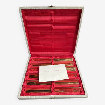2968 and 2969 – Box of 12 gilded copper knife holders – Navarre factories in Évreux (Eure)