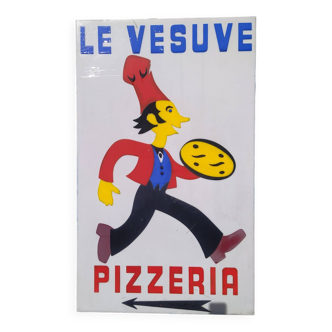 old illuminated sign Pizza le Vesuve