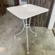 White square bistro table for bar café terrace garden metal 1950 white