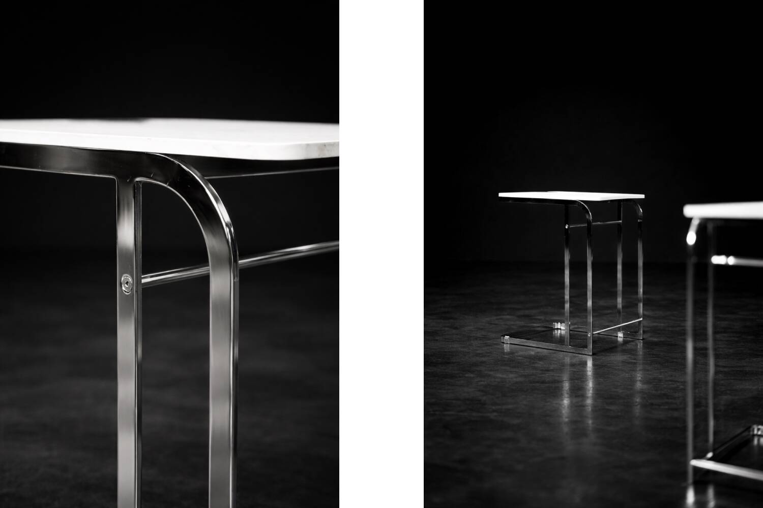Vintage Mid-Century Italian Modern White Coffee Tables Carlotta