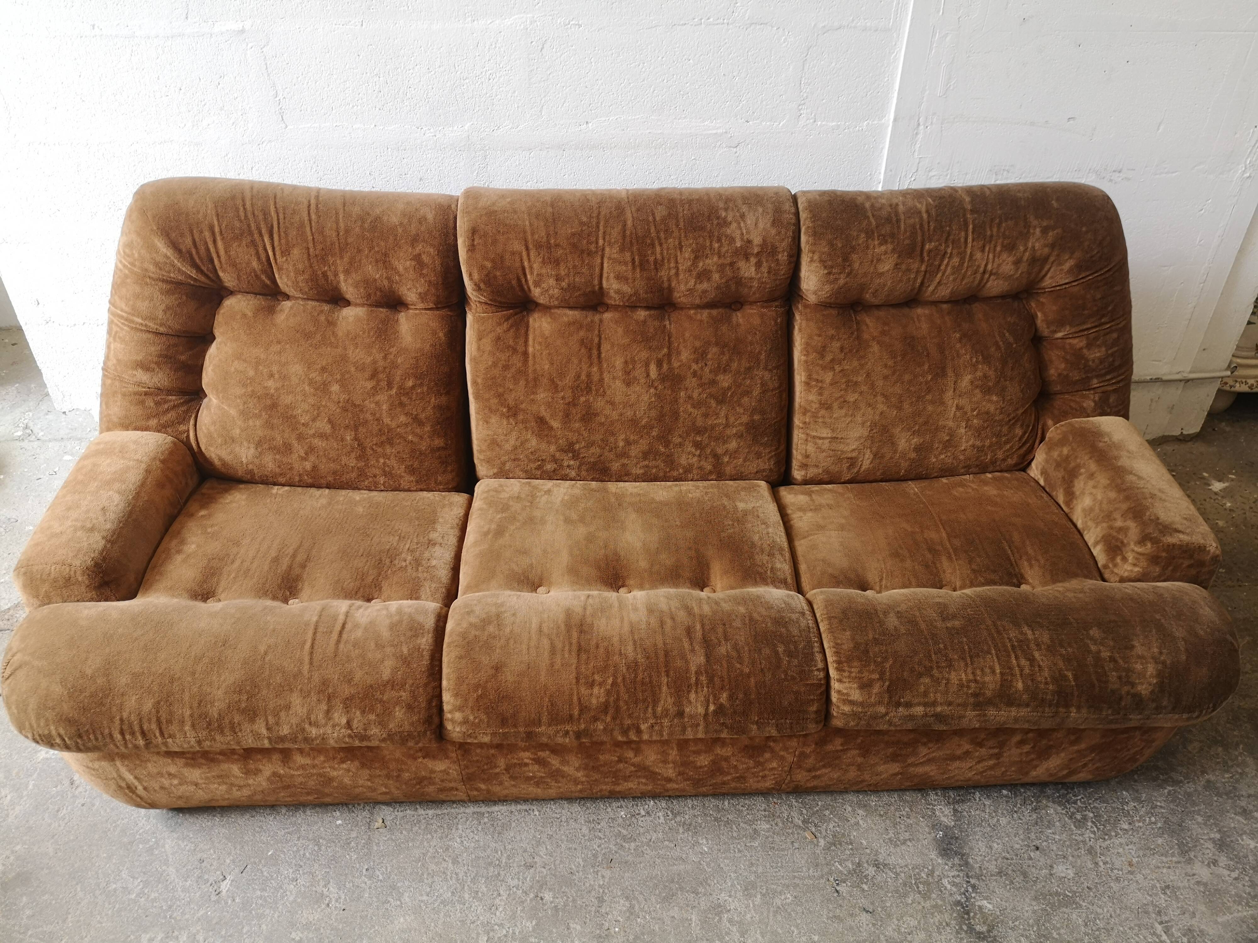 Vintage velvet sofa