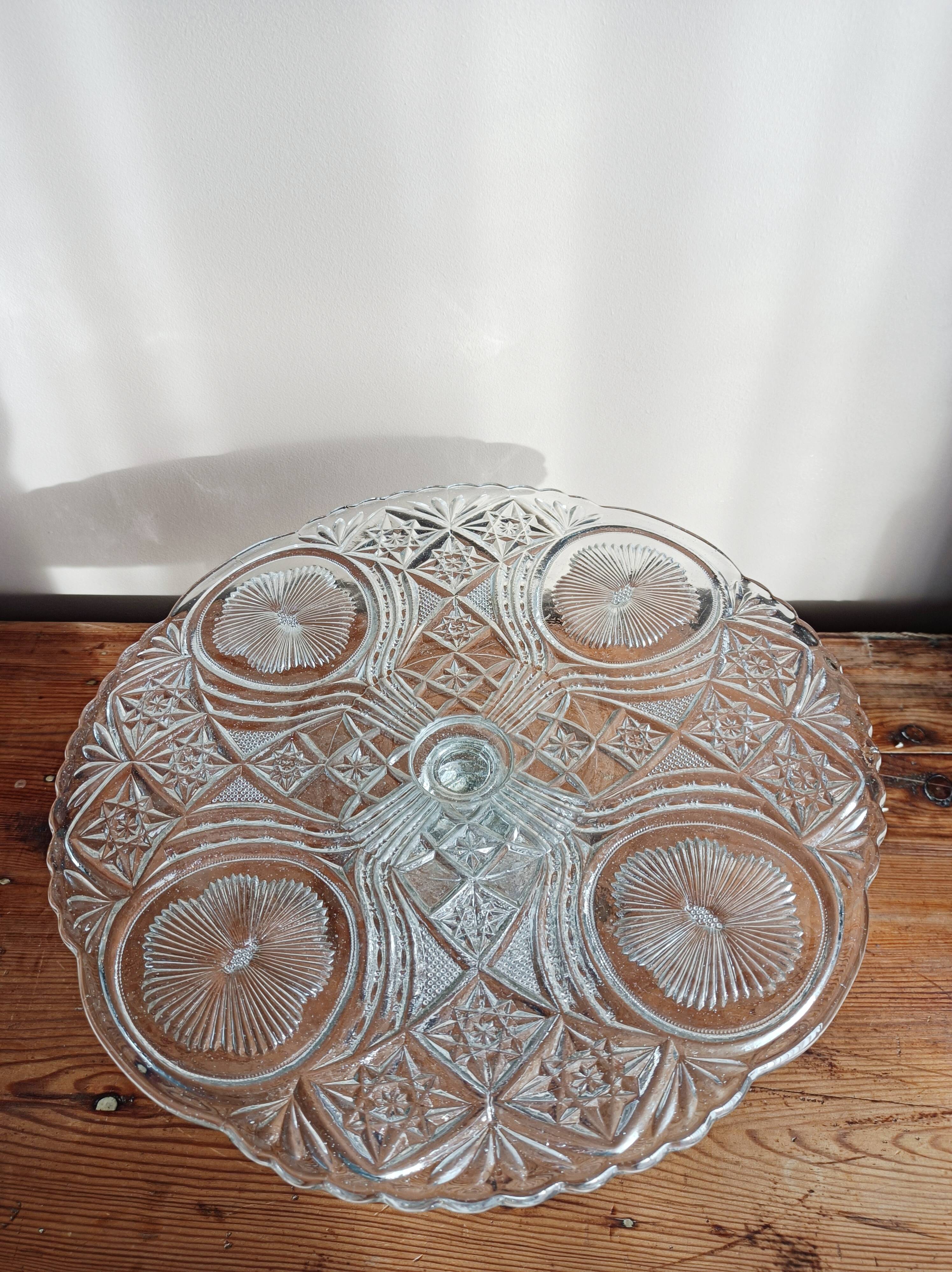 Cut glass cake stand