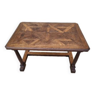 Rectangular table in chene parquet top of the xix th century