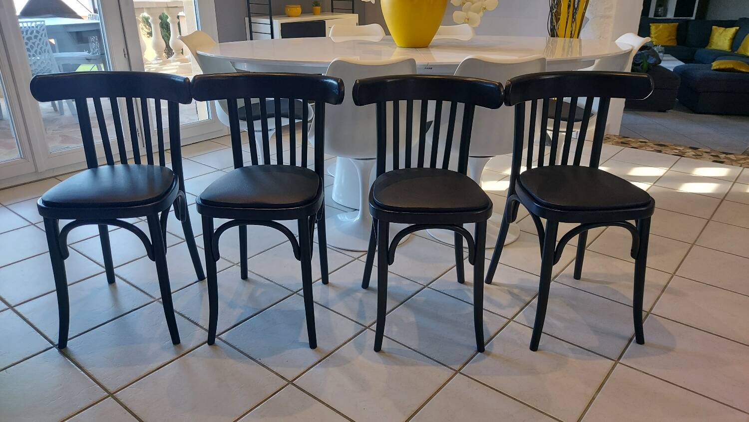 Set of 4 vintage bistro chairs from the 1970s