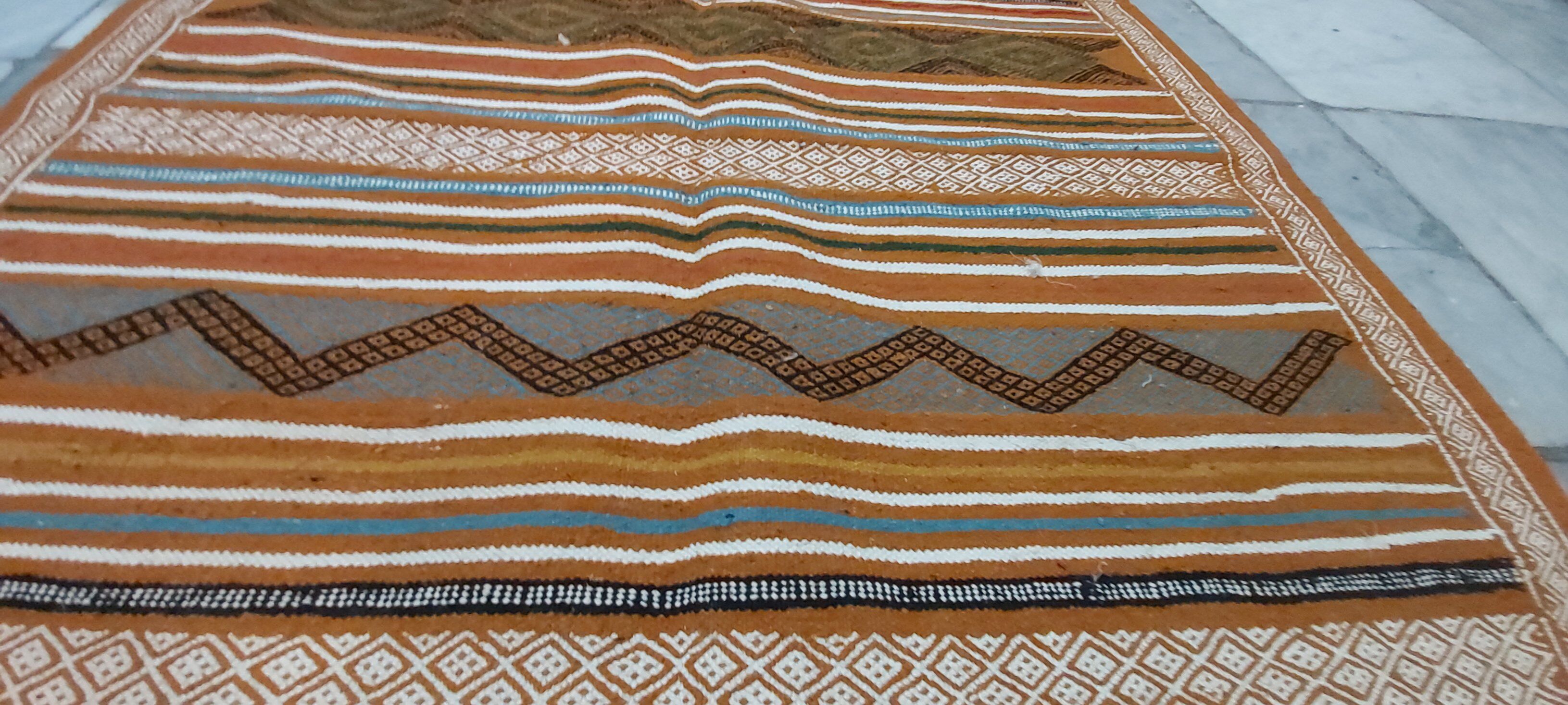 Tapis kilim berbère traditionnel multicolore 100x200cm
