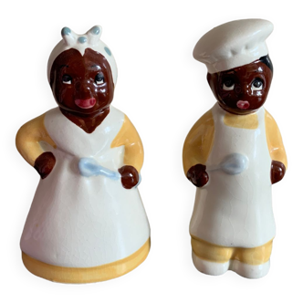 Salière Poivrier vintage en céramique