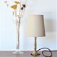 Bedside lamp in gold metal and linen lampshade
