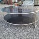 Round coffee table top in black glass