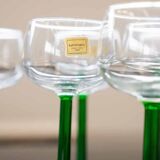 Luminarc france green stemmed liqueur/wine glasses, vintage, 1970s, set of 6