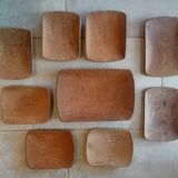 Ensemble assiettes et plat scandinave en bois massif vintage