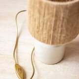 Table lamp mustard pot and jute string lampshade