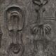 Sculptural anthropomorphic bas-relief by Venija Vučinić in plaster.