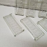 Set 8 porte couteaux verre ciselé