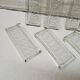 Set of 8 chiseled glass knife holders