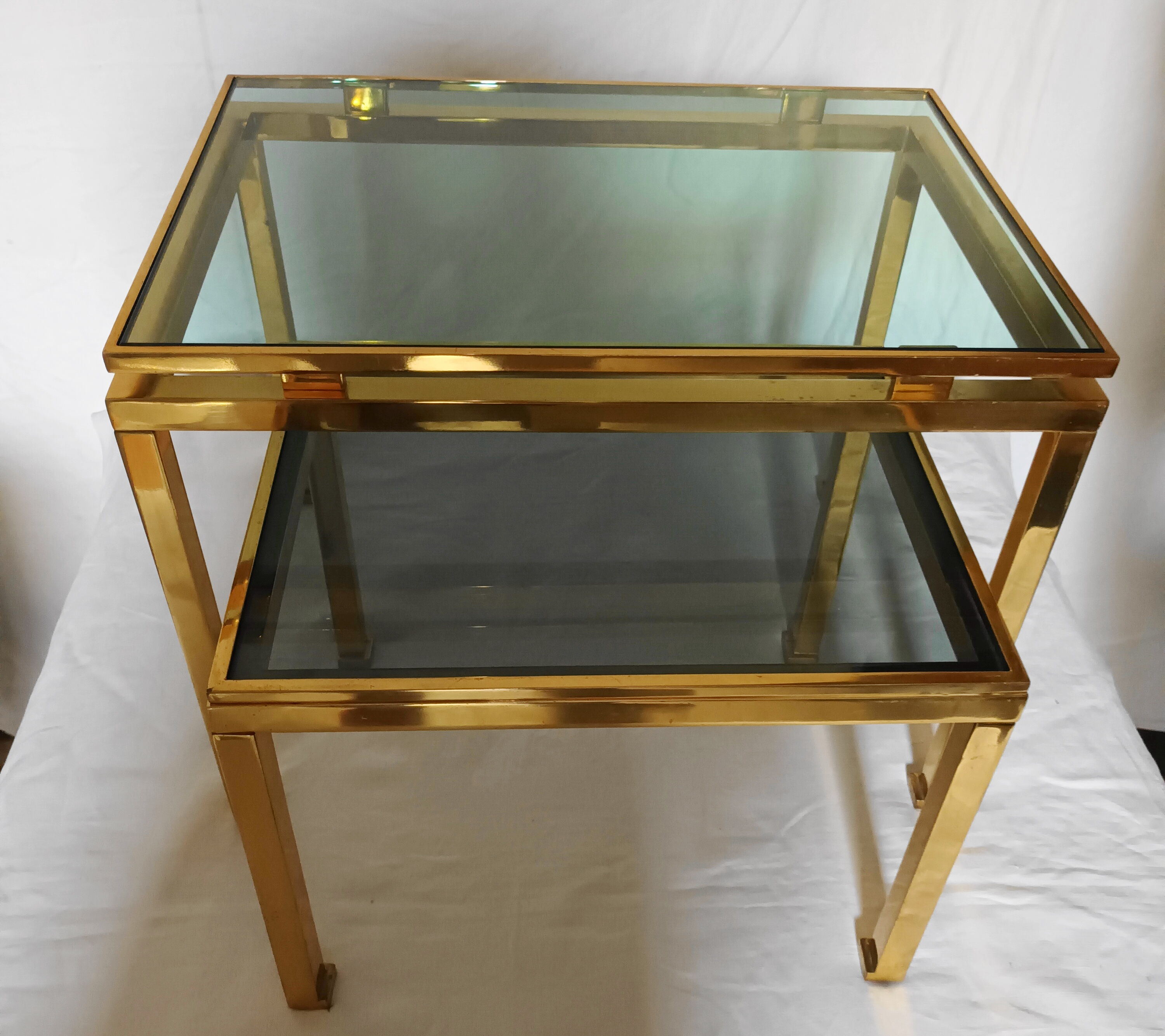 2 nesting tables by Guy Lefèvre for the Maison Jansen of the 70s