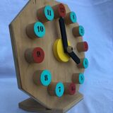 Painted wooden toy clock