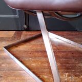 Designer leather and chrome chair 1970