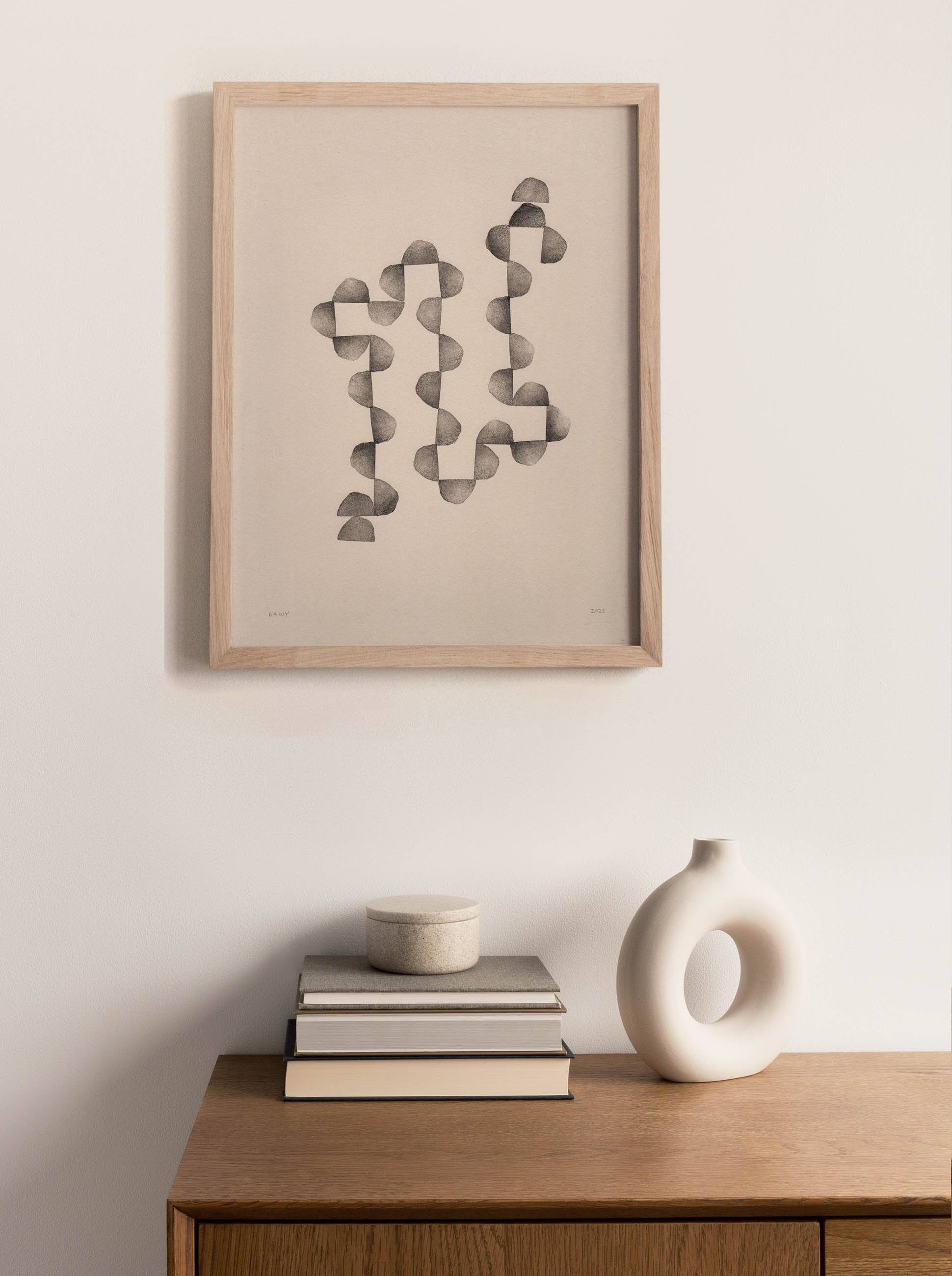 Painting on paper - 30x40cm - abstract painting - B115 - signed Eawy