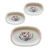 Set of 3 vintage relish dishes, "Indian Tree" model by Digoin