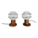Pair Portuguese mid century wooden  table lamps