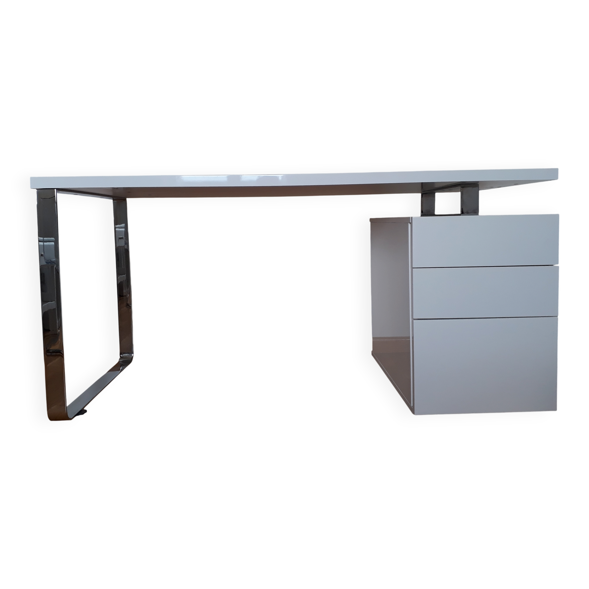 Bureau design laqué blanc