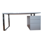 Bureau design laqué blanc