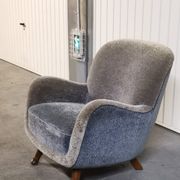 Canapé Teddy d angle Berga Mobler velour vert kaki
