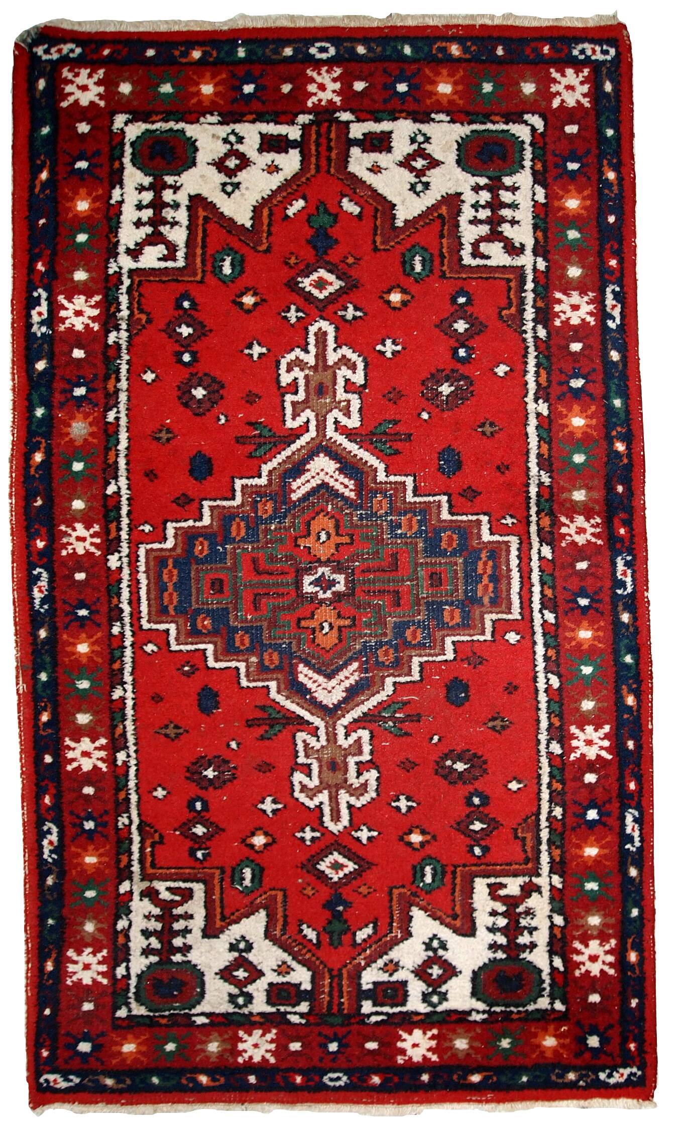 Tapis Vintage Hamadan en Laine, Années 1970, Élégance Intemporelle