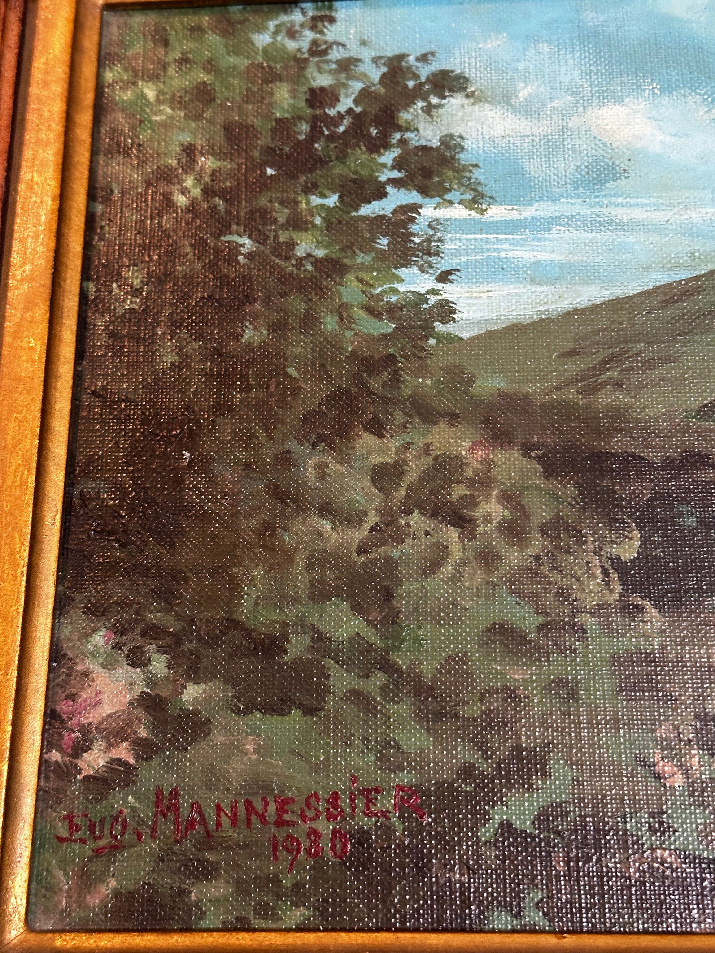 Eugène Mannessier - École de Paris - Paysage Montagne en été - Huile s